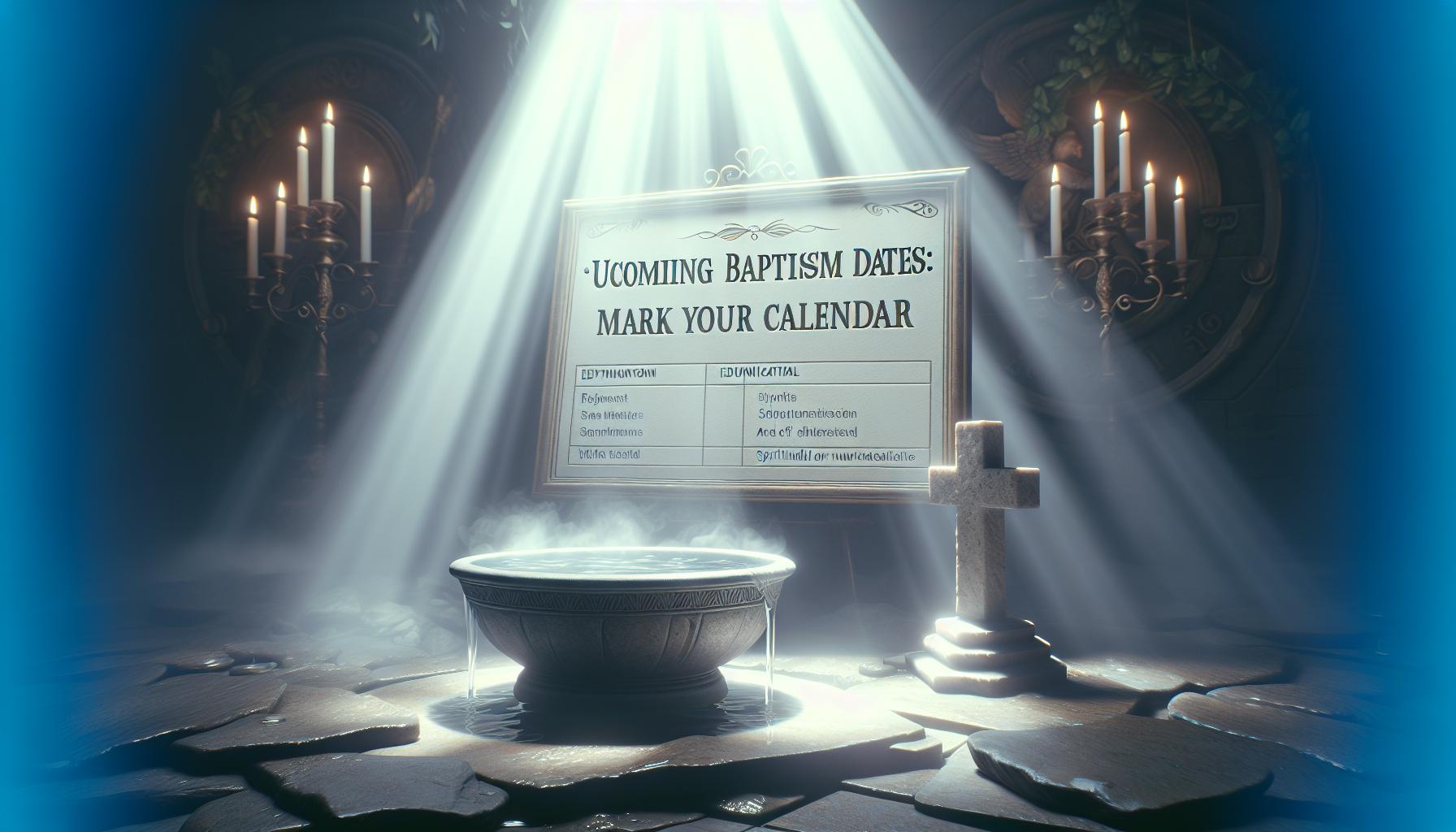Upcoming Baptism Dates: Mark Your Calendar